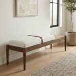 Nara Linen Textured Fabric Upholstered Bench - Image 4