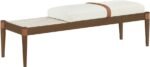 Nara Linen Textured Fabric Upholstered Bench - Image 5