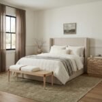 Nara Linen Textured Fabric Upholstered Bench - Image 2