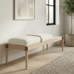 Nara Linen Textured Fabric Upholstered Bench - Image 4