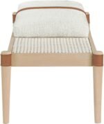 Nara Linen Textured Fabric Upholstered Bench - Image 8