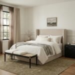 Nara Linen Textured Fabric Upholstered Bench - Image 2