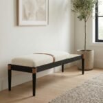 Nara Linen Textured Fabric Upholstered Bench - Image 4