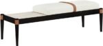 Nara Linen Textured Fabric Upholstered Bench - Image 5