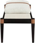 Nara Linen Textured Fabric Upholstered Bench - Image 8