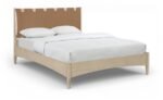 Santos Vegan Leather Headboard and Wood Bed