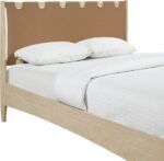 Santos Vegan Leather Headboard and Wood Bed - Image 6