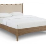 Santos Vegan Leather Headboard and Wood Bed