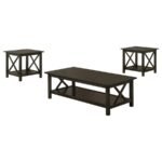RACHELLE 3-PIECE RECTANGULAR COFFEE TABLE SET DEEP MERLOT - Image 2