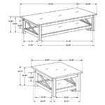 RACHELLE 3-PIECE RECTANGULAR COFFEE TABLE SET DEEP MERLOT - Image 12