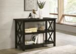 RACHELLE 2-SHELF WOOD ENTRYWAY CONSOLE TABLE DEEP MERLOT - Image 2