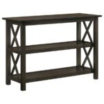 RACHELLE 2-SHELF WOOD ENTRYWAY CONSOLE TABLE DEEP MERLOT