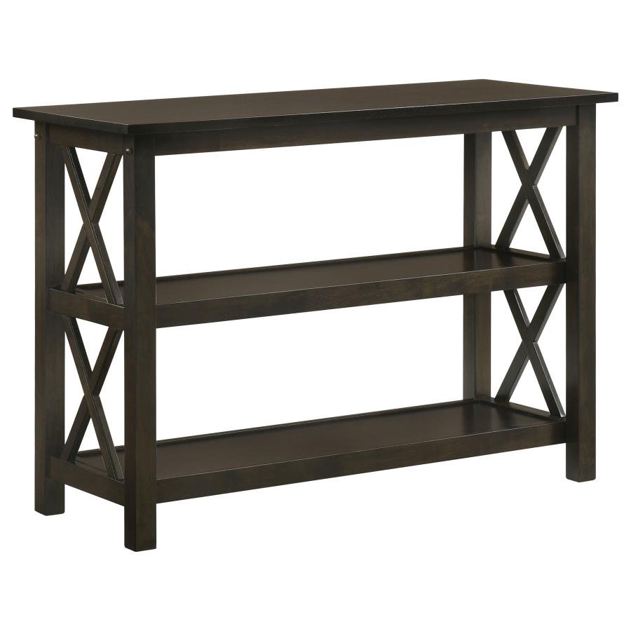 5910_02x900.jpg RACHELLE 2-SHELF WOOD ENTRYWAY CONSOLE TABLE DEEP MERLOT - Image 1