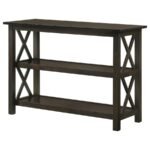 RACHELLE 2-SHELF WOOD ENTRYWAY CONSOLE TABLE DEEP MERLOT - Image 5