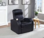 CYRUS UPHOLSTERED TRACK ARM RECLINER BLACK - Image 2