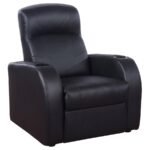 CYRUS UPHOLSTERED TRACK ARM RECLINER BLACK