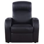 CYRUS UPHOLSTERED TRACK ARM RECLINER BLACK - Image 4