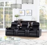CYRUS UPHOLSTERED TRACK ARM RECLINER BLACK - Image 11