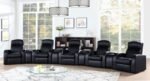 CYRUS UPHOLSTERED TRACK ARM RECLINER BLACK - Image 14