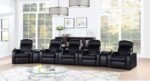 CYRUS UPHOLSTERED TRACK ARM RECLINER BLACK - Image 15