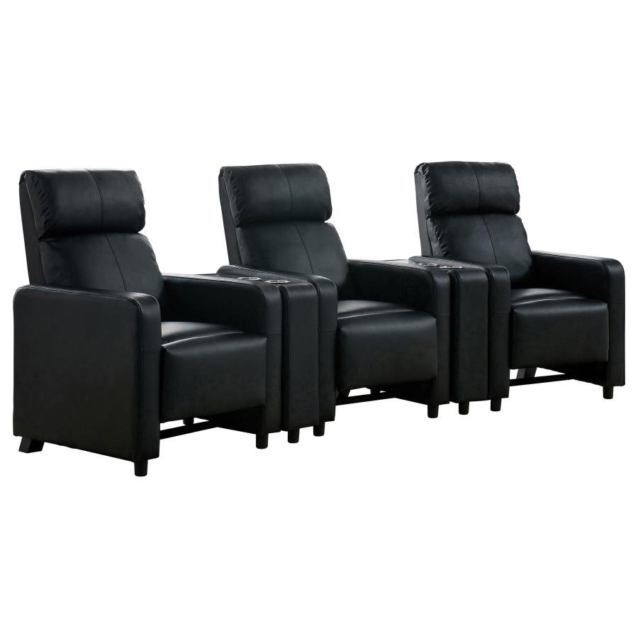 600181-S3A_03x900.jpg TOOHEY UPHOLSTERED TUFTED RECLINER Living Room Sets BLACK - Image 1