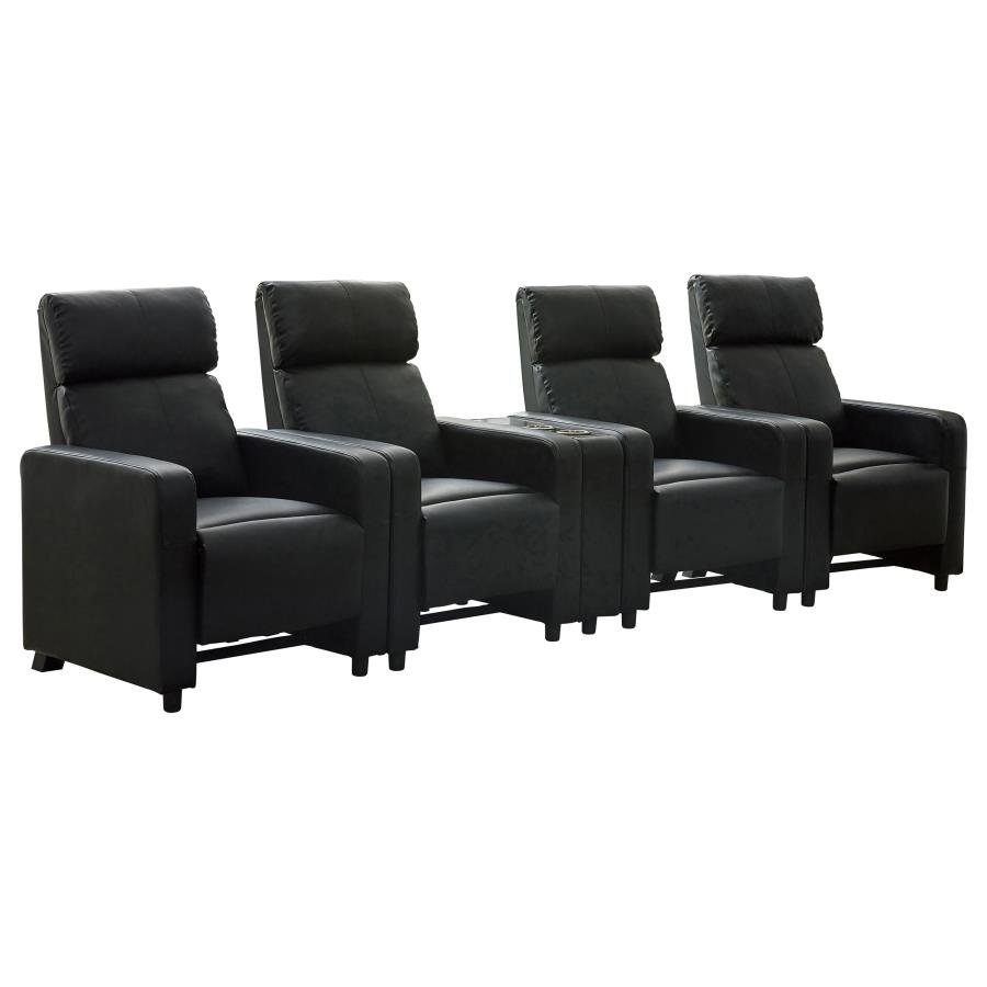 600181-S4B_03x900.jpg TOOHEY UPHOLSTERED TUFTED RECLINER Living Room Sets BLACK - Image 1