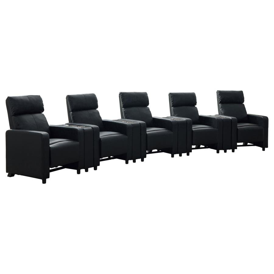 600181-S5A_03x900.jpg TOOHEY UPHOLSTERED TUFTED RECLINER Living Room Sets BLACK - Image 1