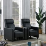 TOOHEY UPHOLSTERED HOME THEATER PUSH BACK RECLINER BLACK - Image 13