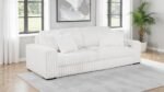 JACANA CORDUROY UPHOLSTERED DUAL POWER CHAISE SOFA IVORY - Image 2