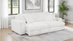 JACANA CORDUROY UPHOLSTERED DUAL POWER CHAISE SOFA IVORY - Image 3