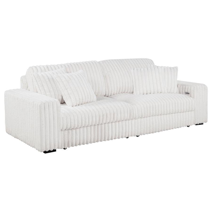 600535P_03x900.jpg JACANA CORDUROY UPHOLSTERED DUAL POWER CHAISE SOFA IVORY - Image 1