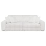 JACANA CORDUROY UPHOLSTERED DUAL POWER CHAISE SOFA IVORY - Image 4