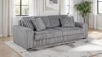 JACANA CORDUROY UPHOLSTERED DUAL POWER CHAISE SOFA GREY - Image 2