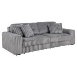 JACANA CORDUROY UPHOLSTERED DUAL POWER CHAISE SOFA GREY