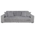 JACANA CORDUROY UPHOLSTERED DUAL POWER CHAISE SOFA GREY - Image 4