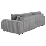 JACANA CORDUROY UPHOLSTERED DUAL POWER CHAISE SOFA GREY - Image 6
