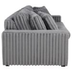 JACANA CORDUROY UPHOLSTERED DUAL POWER CHAISE SOFA GREY - Image 7