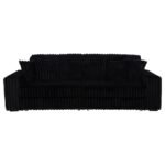 JACANA CORDUROY UPHOLSTERED DUAL POWER CHAISE SOFA BLACK - Image 5
