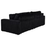 JACANA CORDUROY UPHOLSTERED DUAL POWER CHAISE SOFA BLACK - Image 6