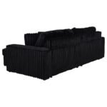JACANA CORDUROY UPHOLSTERED DUAL POWER CHAISE SOFA BLACK - Image 7