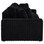 JACANA CORDUROY UPHOLSTERED DUAL POWER CHAISE SOFA BLACK - Image 8