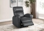 GRANT UPHOLSTERED POWER RECLINER CHAIR GREY - Image 3