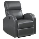 GRANT UPHOLSTERED POWER RECLINER CHAIR GREY - Image 4