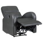 GRANT UPHOLSTERED POWER RECLINER CHAIR GREY - Image 5