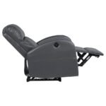 GRANT UPHOLSTERED POWER RECLINER CHAIR GREY - Image 8