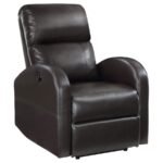 GRANT UPHOLSTERED POWER RECLINER CHAIR BROWN - Image 4