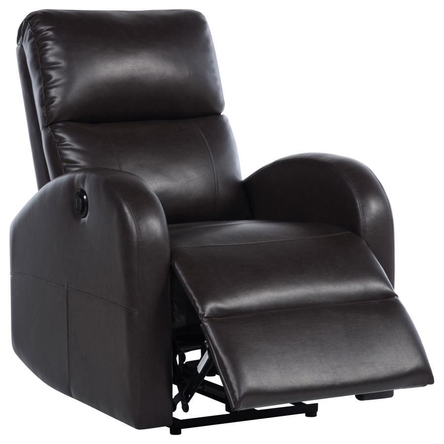 601500P_04x900.jpg GRANT UPHOLSTERED POWER RECLINER CHAIR BROWN - Image 1