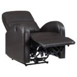 GRANT UPHOLSTERED POWER RECLINER CHAIR BROWN - Image 5