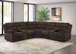 ATKINSON UPHOLSTERED RECLINING SECTIONAL SOFA CHOCOLATE - Image 2