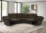 ATKINSON UPHOLSTERED RECLINING SECTIONAL SOFA CHOCOLATE - Image 3